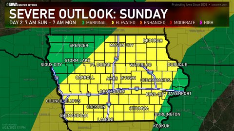 Day 2 SPC Convective Outlook for Iowa