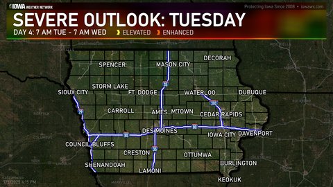 Day 4 SPC Convective Categorical Outlook for Iowa