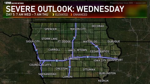 Day 5 SPC Convective Categorical Outlook for Iowa
