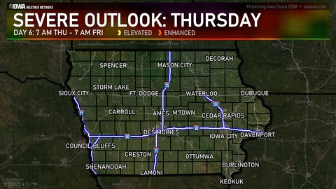 Day 6 SPC Convective Categorical Outlook for Iowa