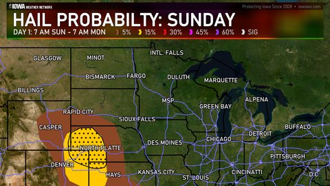 Day 1 SPC Convective Hail Probabilities Outlook for the Midwest