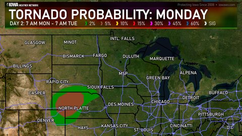 Day 2 SPC Convective Tornado Probabilities Outlook for the Midwest