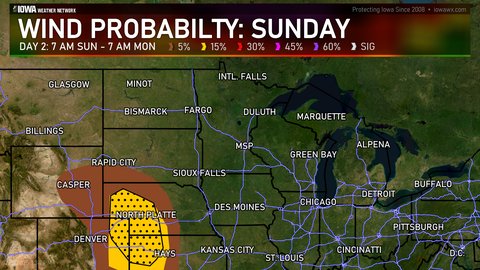 Day 2 SPC Convective Wind Probabilities Outlook for the Midwest