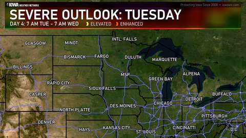 Day 4 SPC Convective Categorical Outlook for the Midwest
