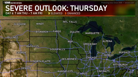 Day 6 SPC Convective Categorical Outlook for the Midwest
