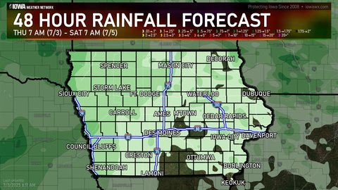 Day 1-2 quantitative precipitation forecast for Iowa