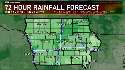 Day 1-3 quantitative precipitation forecast for Iowa