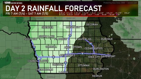 Day 2 quantitative precipitation forecast for Iowa