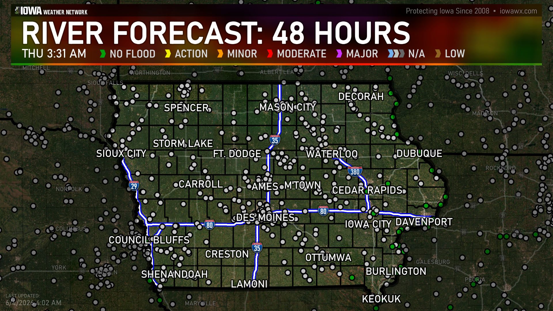 River forecast, 48 hours