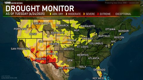 Latest drought monitor over the United States