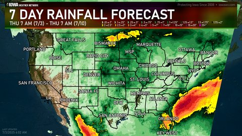 7 day quantitative precipitation forecast for the US