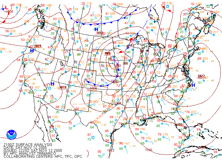 3pm Surface Chart November 12th 2005